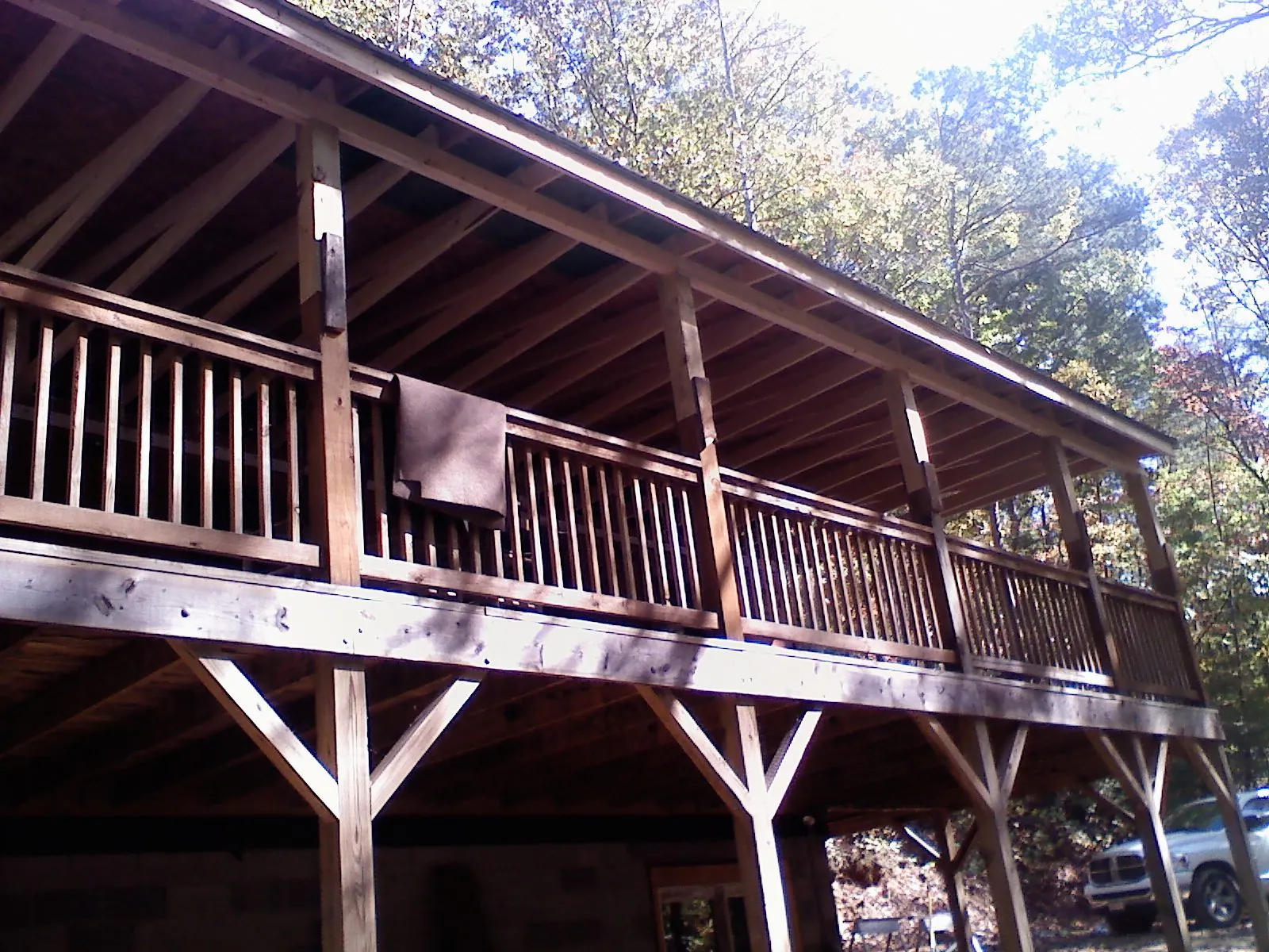 Timber framing under a new elevated porch and deck — Roof Leak Repair in Carmel Valley by Roofing Brothers